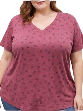 NEW Penningtons Boyfriend Fit Tee Burgundy